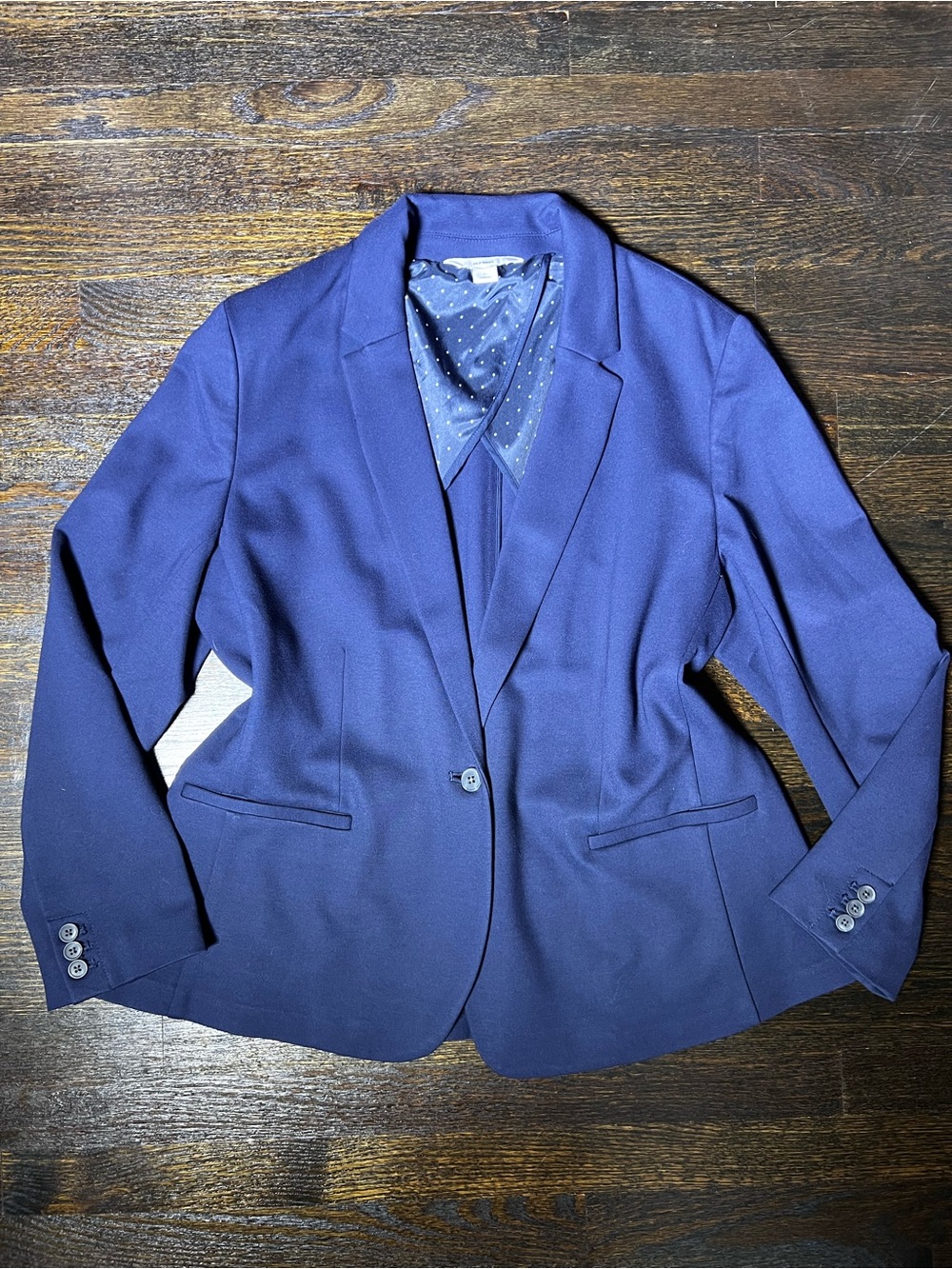 Old Navy Classic Ponte Knit Blazer Navy Blue XL - Picture 3 of 7